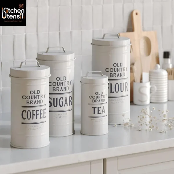 Barnyard Designs Canister Sets For Kitchen Counter – Coffee, Tea, Sugar & Flour