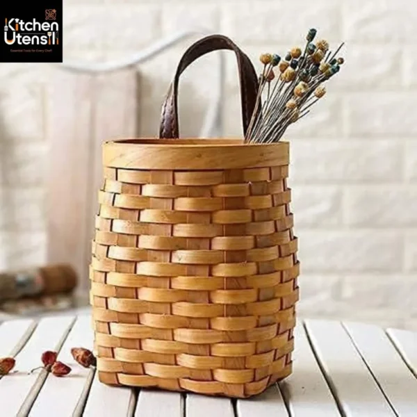 Hanging Wicker Basket - Rattan Storage For Fruit, Flowers, And Vegetables