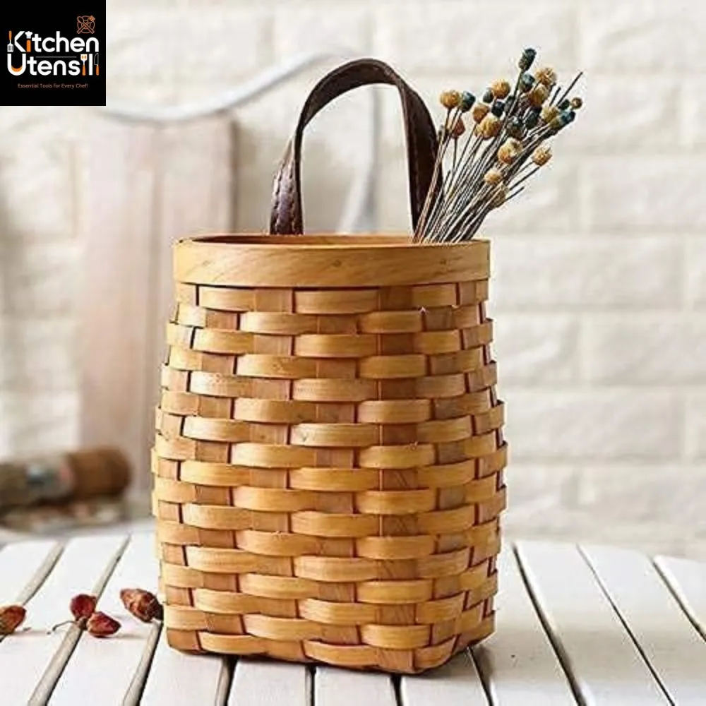 Hanging Wicker Basket – Rattan Storage For Fruit, Flowers, And Vegetables