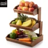 HOLANA Acacia Wood Fruit Basket – 3-Tier Fruit Bowl For Kitchen Counter