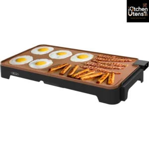 BELLA XL Electric Ceramic Titanium Griddle, Large 12″ x 22″ Surface, Copper/Black, Make 15 Eggs