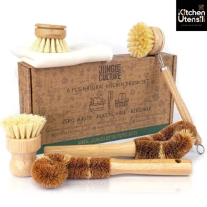 Eco Dish Brush Kitchen Cleaning Set with Jungle Culture Brushes