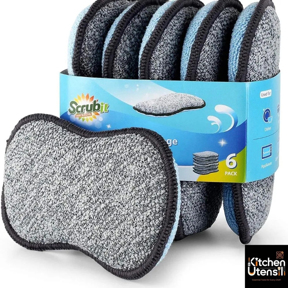 Reusable Dish Sponge for Dishes, Pots and Pans by Scrub-it – 6 Pack Small